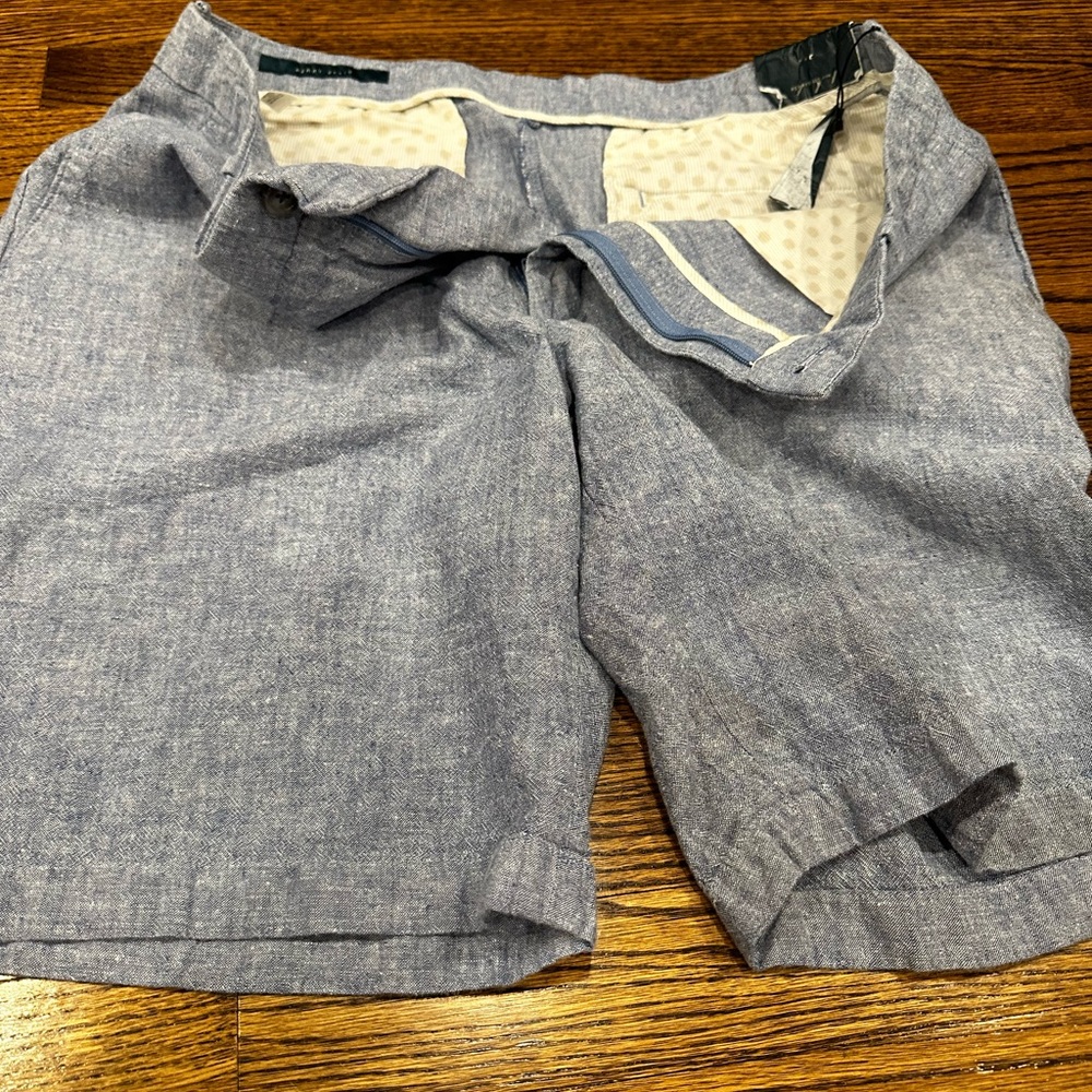 NWT Perry Ellis Blue Linen shorts never worn